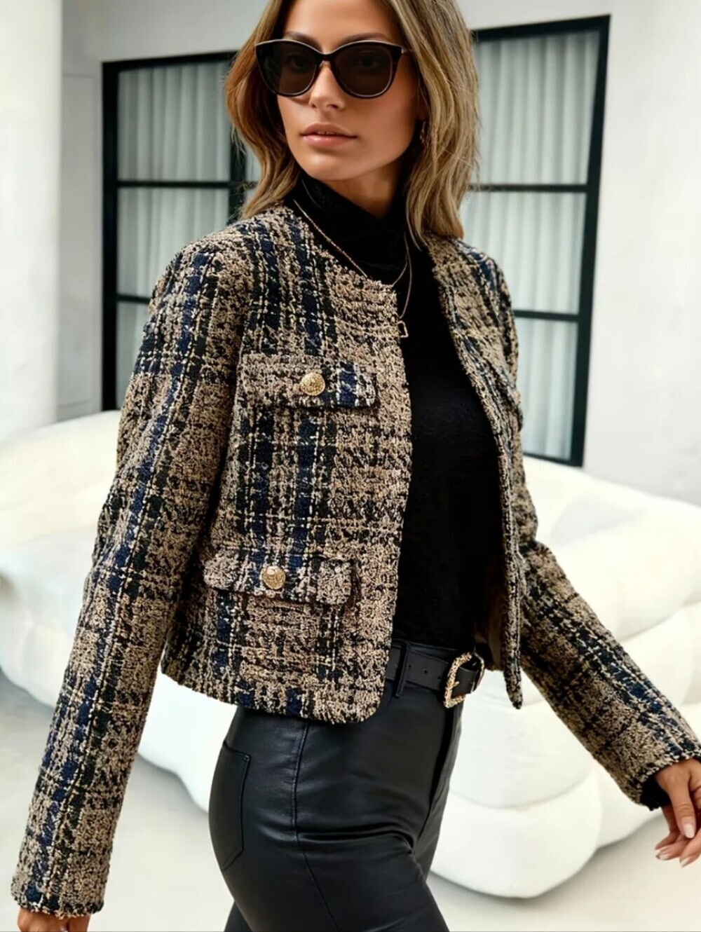 Fashionable Women's Elegant Ladies' Suit Short Blazer, Stylish Casual Slim-Fit L
